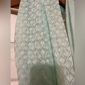 Mint green lace infinity scarf
